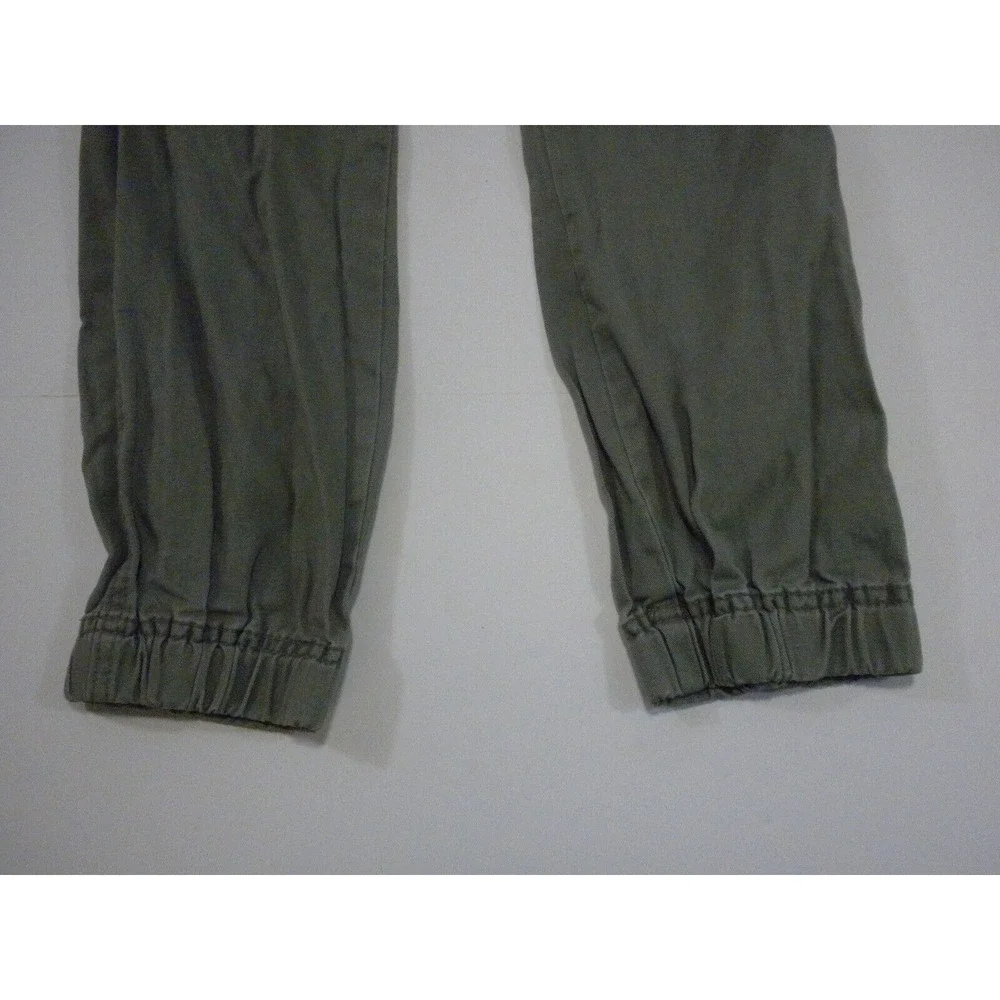 Aeropostale Joggers Mens S Green Cargo Twill‎ Stretch Tapered Elastic Cuff